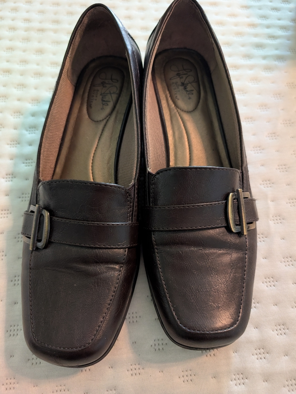 Life Strides Soft System Faux  Leather Slip-On Loafers with Buckle Accent 10M